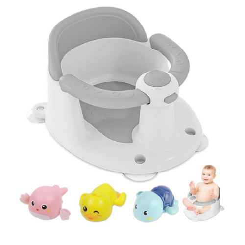 Baby Bath Seat for Babies 6 Months & Up, Bath Seats for Babies Sitting Up, 3 Baby Bath Toys, Open Design, Non-Slip, Compact Toddler Bath Seat.