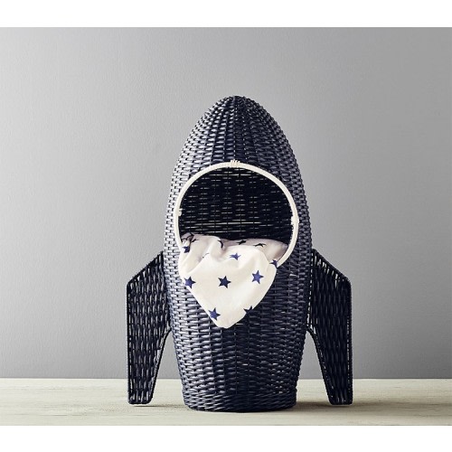 Rocket Shaped Wicker Storage Basket