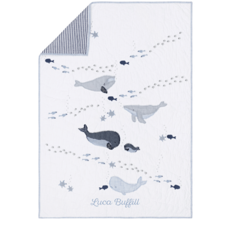 Jack Nautical Whale Baby Quilt