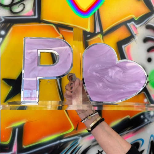 Acrylic book ends with R