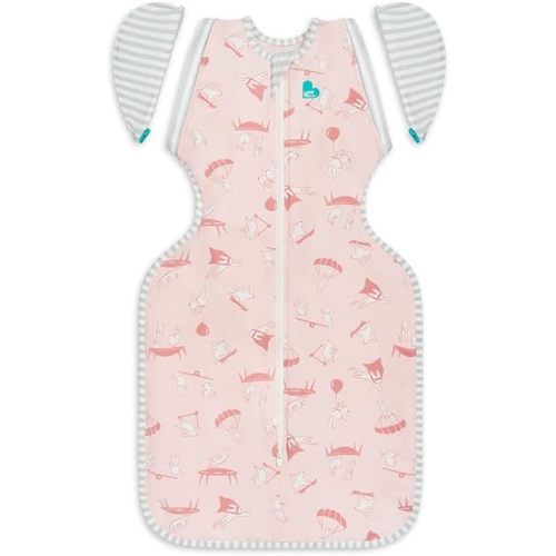 Love to Dream Swaddle Up Transition Swaddle, Patented Zip-Off Wings, Gently Help Baby Transition from Being Swaddled to Arms Free When Showing Signs of Rolling, Lite 0.2 TOG, 19-24 lbs, Pink