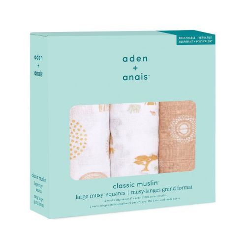 aden + anais Musy Squares Keep Rising Baby Blankets - 3pk