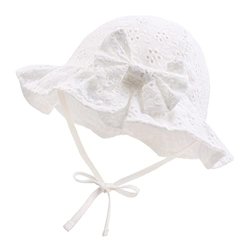 JANGANNSA Bow Baby Girls Summer Hat Flower Toddler Girls Sun Hat Cotton Breathable Infant Hat