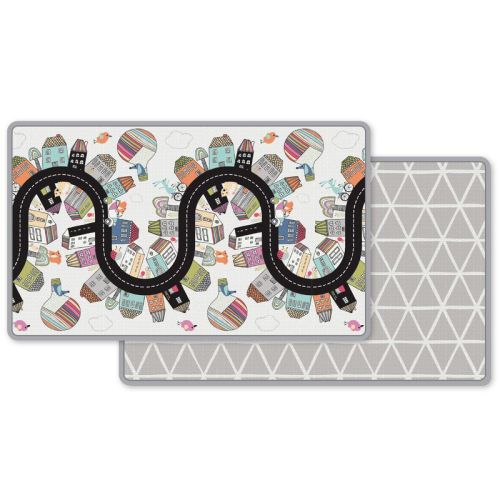 Multi Doubleplay Reversible Playmat - Vibrant Village | skiphop.com