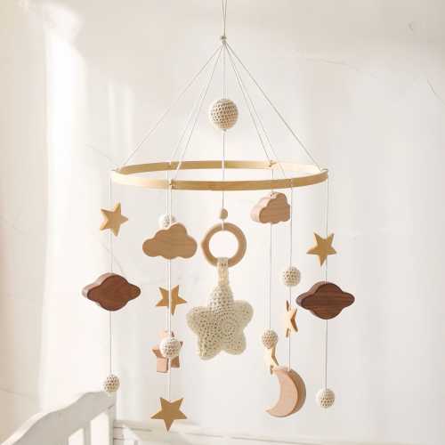 Custom Handmade Wooden Baby Crib Mobile, Montessori Bell Toy for Play Gym, Stroller, Nursery Decor, Baby Shower Gift, Sensory Development