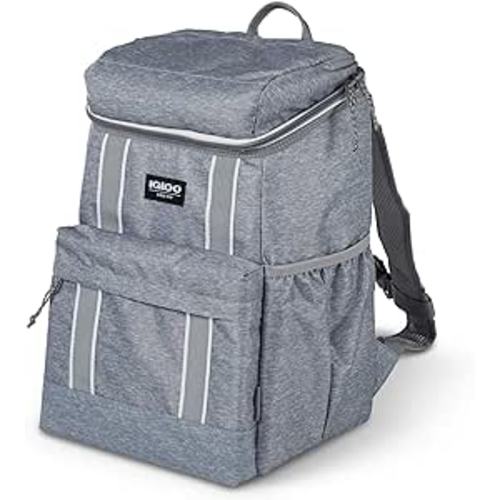 Amazon.com : Igloo 30 Can Large Portable Insulated Soft Cooler Backpack Carry Bag, Light Gray : Sports & Outdoors