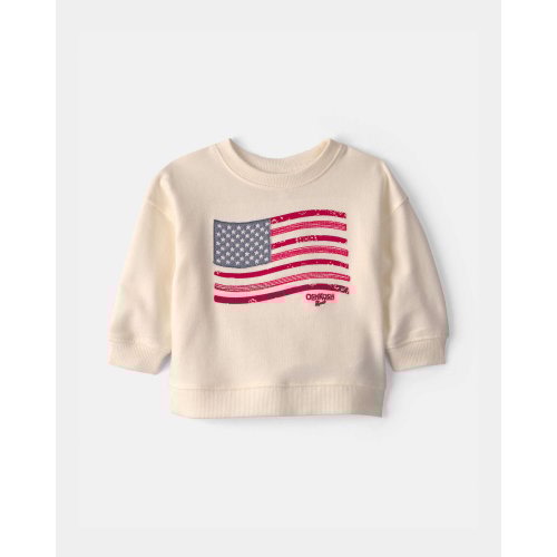 Baby American Flag French Terry Pullover Sweatshirt - Cream - OshKosh B'gosh | Carter's