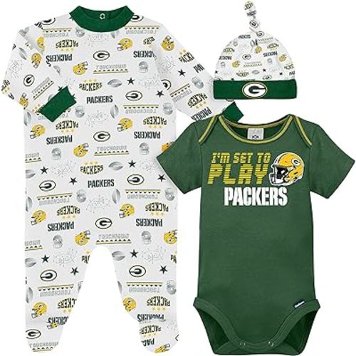 Gerber Unisex Baby NFL Team Footed Sleep and Play and Bodysuit Gift Set