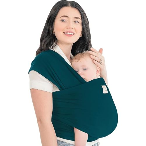 KeaBabies Baby Wraps Carrier - All in 1 Original Baby Sling Carrier, Easy to Wear, Hands Free Baby Carrier Newborn to Toddler, Breathable, Lightweight Infant Baby Carrier Wrap (Peacock Green)