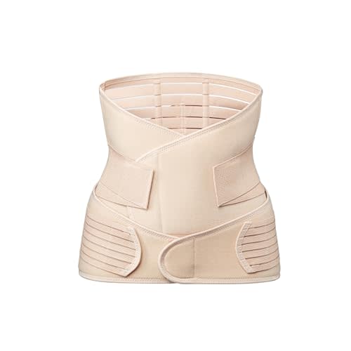 KUB 2 in 1 postpartum back support belly band, c section recovery belly binder for pelvis, lumbar, waist pain relief, abdominal belly wrap, girdle for breastfeeding women, X-Large