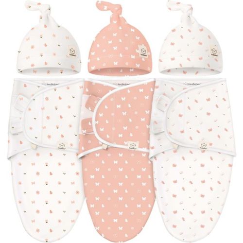 3-Pack Organic Swaddle Sleep Sacks Baby with Knot Hats, Newborn Premies Swaddles Wrap 0-3 Months, Ergonomic Wearable Blanket