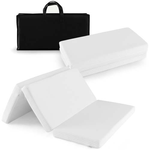 Costway Tri-fold Pack and Play Mattress Topper 38" x 26" Mattress Pad with Carrying Bag