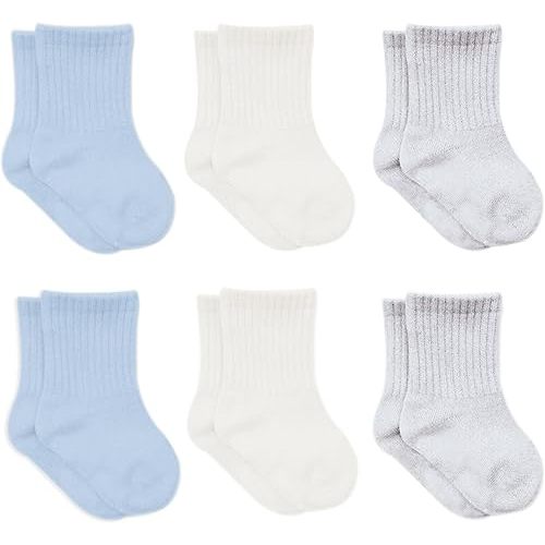 bistyle Baby Grip Ankle Socks 6 Pairs | Newborn Infant Toddlers Socks Organic Cotton | Kids Boys Girls Ankle Socks