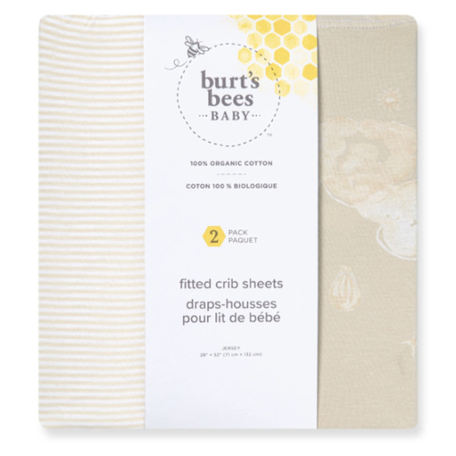 Good Night Sky Organic Cotton Crib Sheets Set of 2 - Limestone