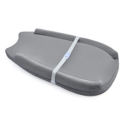 BabyBond Baby Changing Pad with Removable & Washable Cover, Waterproof Lining Contoured Changing Table Pad Portable with Non-Slip Bottom, Gray