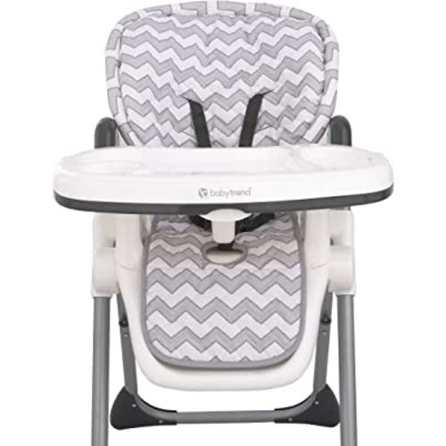 Soft Gray and White Chevron High Chair Pad | Easy to Install Replacement Cushion Fits Most 3-5 Point Harness High Chairs