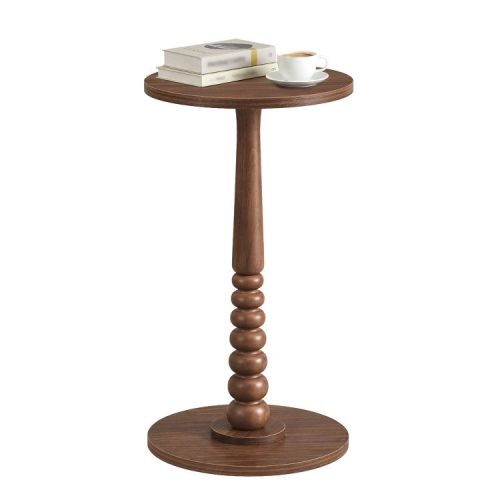 VASAGLE MARIEL Collection - Side Table, Accent Nightstand, Round End Drink Table, Solid Wood Leg, Mid-Century Modern, Chestnut Walnut