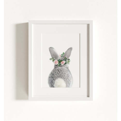 Baby Rabbit Bum Framed Art - The Crown Prints