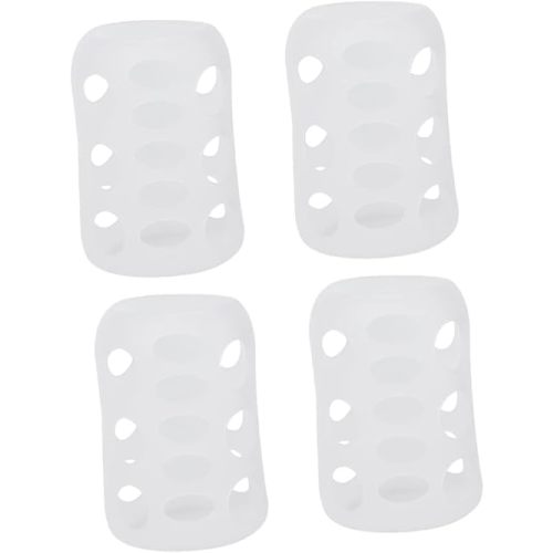 4pcs Nursery Bottle Cover Glass Bottle Sleeves Milk Bottle Sleeves Silicone Bottle Cover Silicone Bottle Caps White Baby Protective Case Feeding Bottle