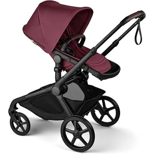 Bugaboo Kangaroo All-Terrain Single-to-Double Tandem Stroller for Infant and Toddler, for Up to Three Kids, XL Wheels, One-Hand Operation, Large Bassinet, XL Underseat Storage (Dark Cherry)