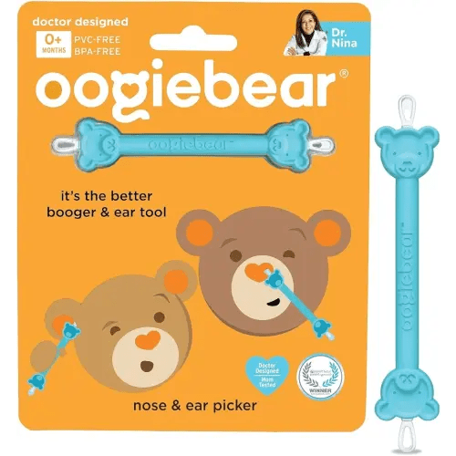 oogiebear Baby Nose Cleaner & Ear Wax Removal Tool - Safe Booger & Earwax Removal for Newborns, Infants, Toddlers - Dual-Ended - Essential Baby Stuff