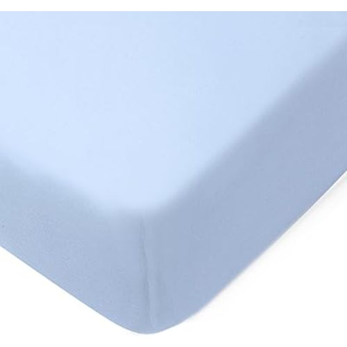 HonestBaby Fitted Crib Sheets Fits Standard Mattress Bassinet, Mini Prints 100% Organic Cotton Baby Boys, Girls, Unisex, Kentucky Blue Fitted Crib Sheet, One Size