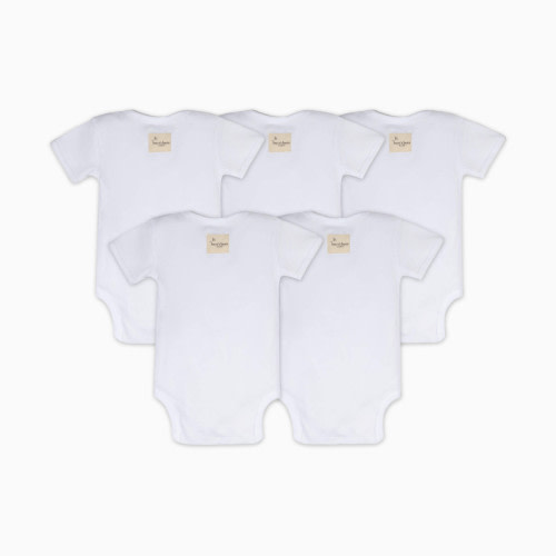 Organic Short Sleeve Bodysuit (5 Pack) - Cloud