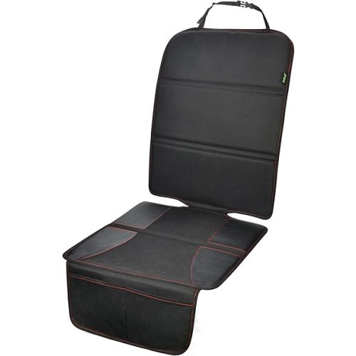 PIDO Car Seat Protector for Child Car Seat with Thick Padding, Waterproof Fabric and Storage Pockets, Child/Baby Carseat Padding Mat, Universal Fit for Vehicle Leather Upholstery