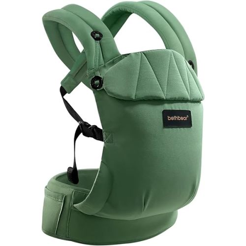Baby Carrier for Newborn to Toddler 7-45 lbs with Natural Material, Ergonomic Design,Versatile and Adjustable,Hands Free for Moms&Dads,Green