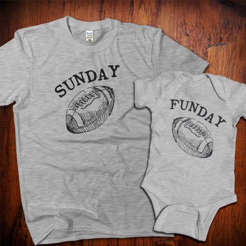 Fathers Day Gift For Dad, Dad and Baby Matching Shirts, Father Son Shirts, Father Daughter, Sunday Funday Football Shirts, Matching T-shirts