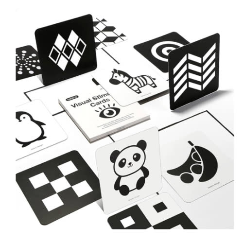 beiens High Contrast Baby Flashcards, Black White Color Newborn Brain Development Toys, Visual Stimulation Learning Activity Cards, Educational Infants Gift (Black & White(for 0-3 Months))