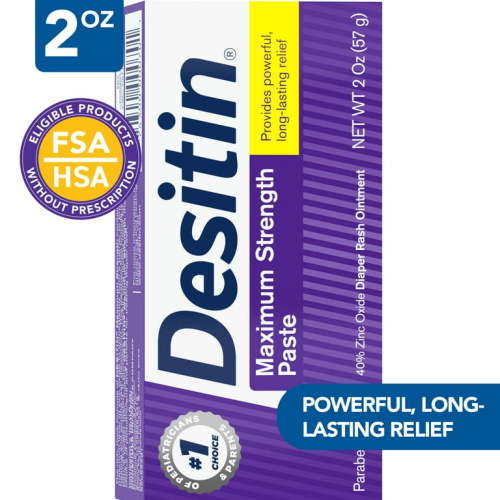 Desitin Maximum Strength Baby Diaper Rash Cream, Travel Size, 2 oz HSA/FSA Eligible
