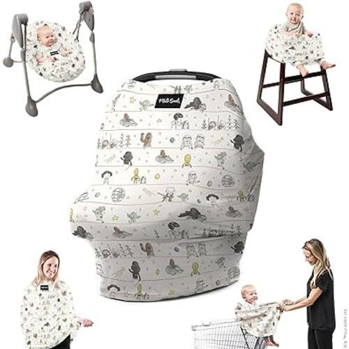 Milk Snob Original Star Wars 5-in-1 Cover, Precious Padawans, Privacy for Breastfeeding, Baby Car Seat, Carrier, Stroller, High Chair, Shopping Cart, Lounger Canopy - Newborn Essentials, Nursing Top