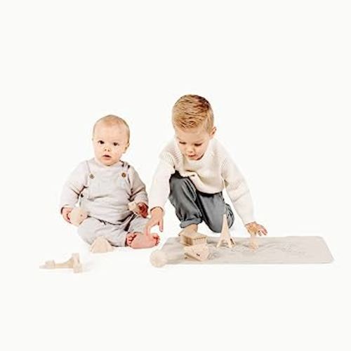 Gathre Wipeable Baby Changing Mat, Made of Premium, Soft, Water-Resistant Vegan Leather, Foldable Playmat for Babies, Home Nursery or Travel Use - World Map