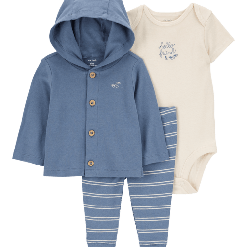 Blue/White Baby 3-Piece Little Cardigan Set | Carter’s Oshkosh Canada