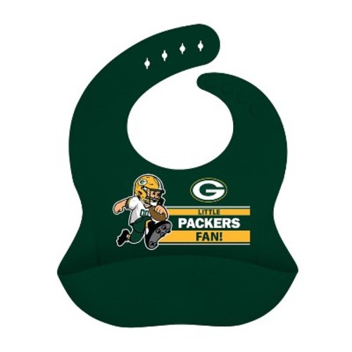 BabyFanatic Officially Licensed Unisex Silicone Baby Bib - NFL Green Bay Packers.