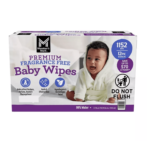 Member's Mark Premium Baby Wipes, Fragrance Free, 12 pk, 1152 Wipes