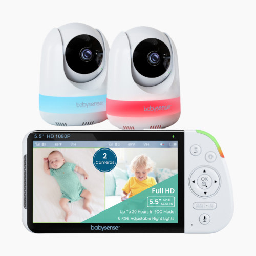 Babysense 1080p Full HD Split-Screen Baby Monitor - 2 Cameras