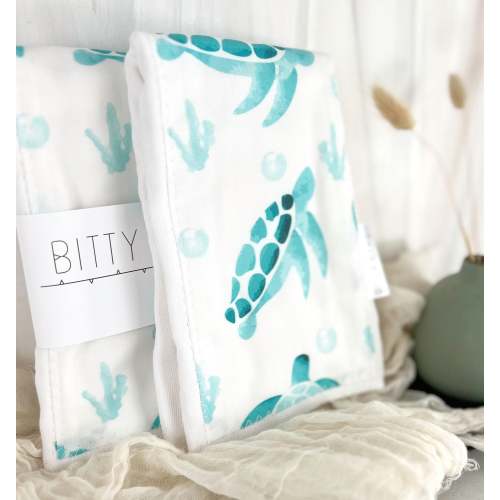 Turtle Baby Burp Cloth - Baby Boy or Girl Gift - Ocean Theme Nursery Gift - Nautical Layette Gift- Made in Maui, Hawaii USA