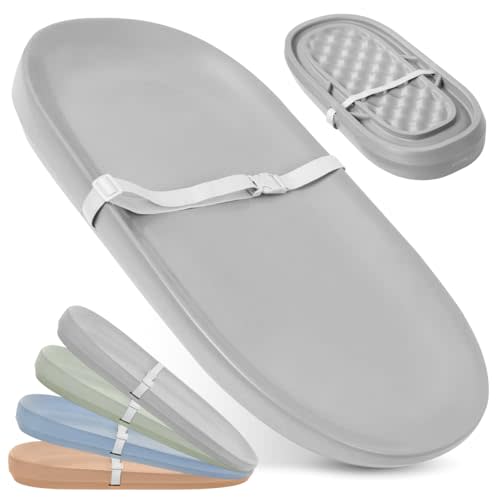Waterproof Baby Changing Pad - Easy to Clean, Lightweight & Portable - Large Foam Cushion for Comfort - Jool Baby (Light Gray)