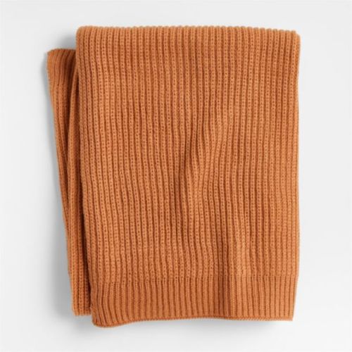 Crate & Kids Canyon Orange Rib Knit Baby Stroller Blanket