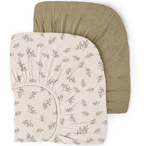 lulumoon Muslin Crib Sheets for Baby: 52x28 Fit for Standard Crib Mattress