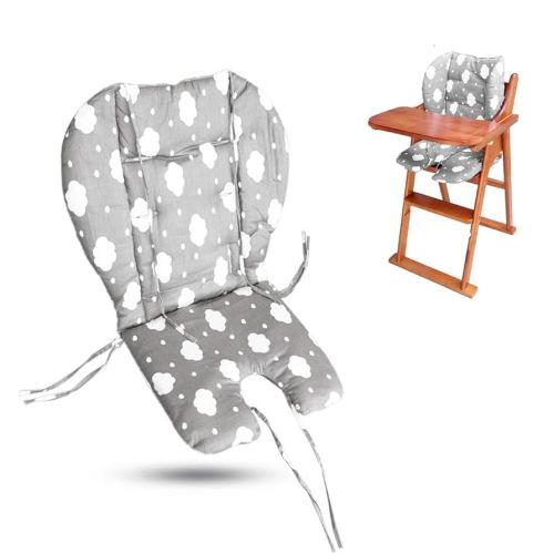 Twoworld High Chair Cushion, Large Thickening Baby High Chair Seat Cushion Liner Mat Pad Cover Breathable Suitable for All Kinds of Baby Dining Chairs (Fashion Gray Clouds)