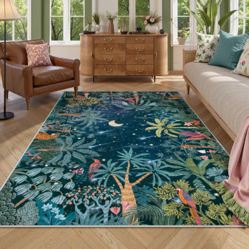 Jovence Jungle Midnight Blue Area Rug - Lahome