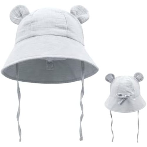 Baby Summer Sun Hat Infant Boys Girls Outdoor Breathable Hat Toddler Medical Cotton Yarn Bucket Hats