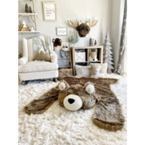 Extra Large Cappuccino Grizzly Bear Rug