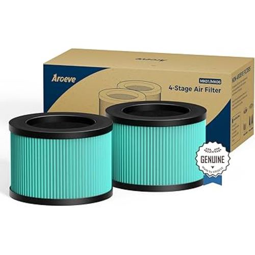 AROEVE MK01 & MK06 Air Filter Replacement 4-in-1 Air Filter for Pollen Pet Dander Hair- Pet Dander Version(2 Pack)