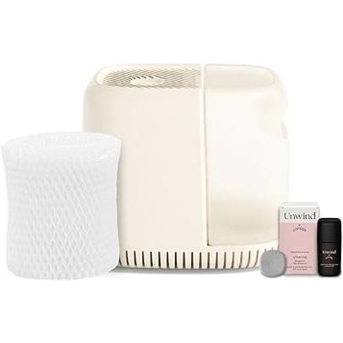 Bedside Humidifier, Cream Humidifier, 36 HR Run Time, 2.5L Capacity - Humidifier, Filter, Power Cord & Adapter