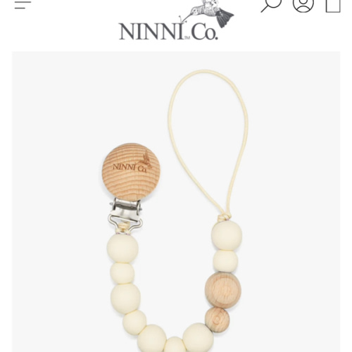 Ninni Co. Marshmallow Cream Pacifier Clip