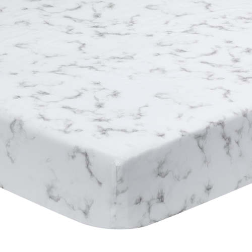 Signature Gray/White Marble Organic Cotton Fitted Crib Sheet – Lambs & Ivy